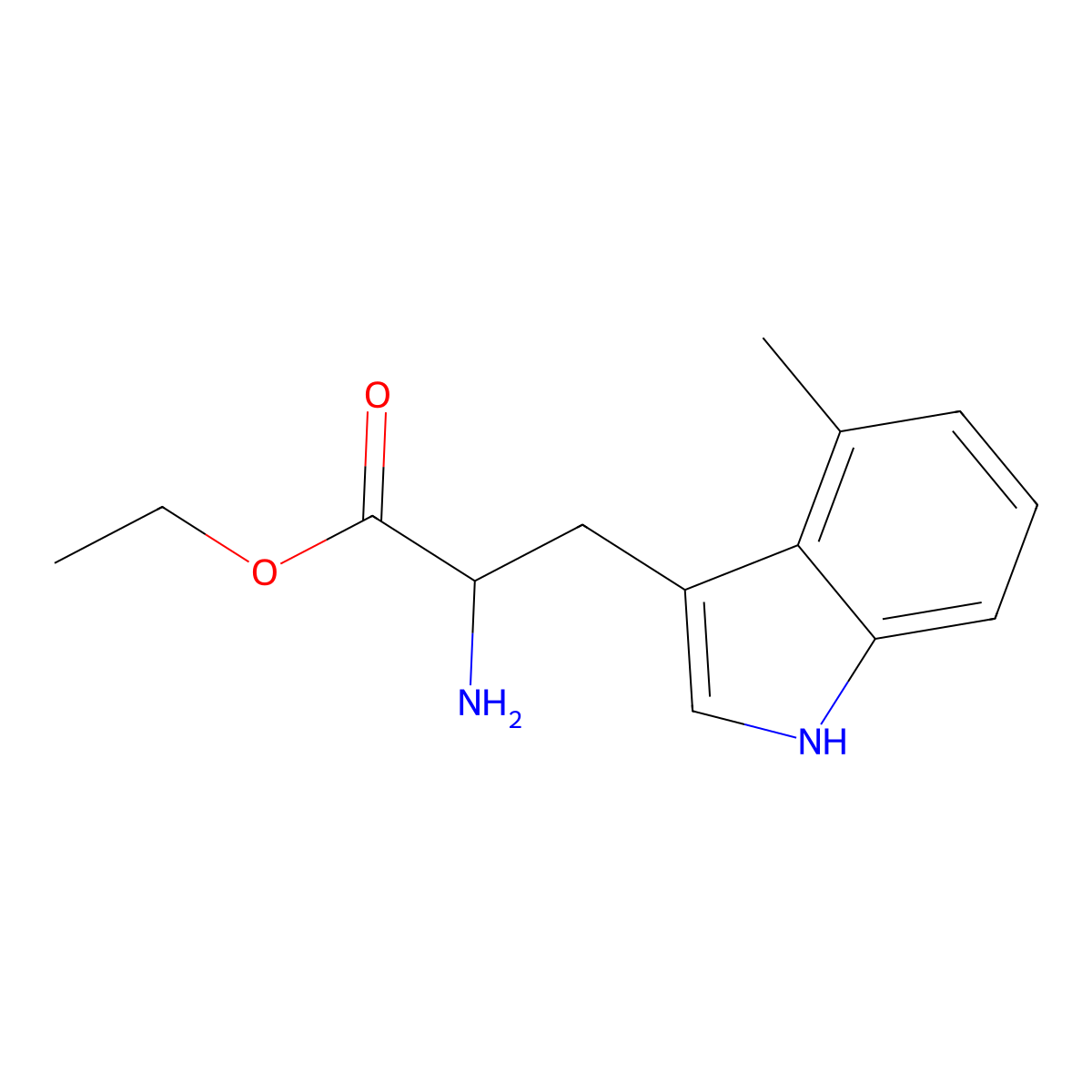 ethyl 2-amino-3-(4-methyl-1H-indol-3-yl)propanoate molecular structure, CAS 1279815-83-6
