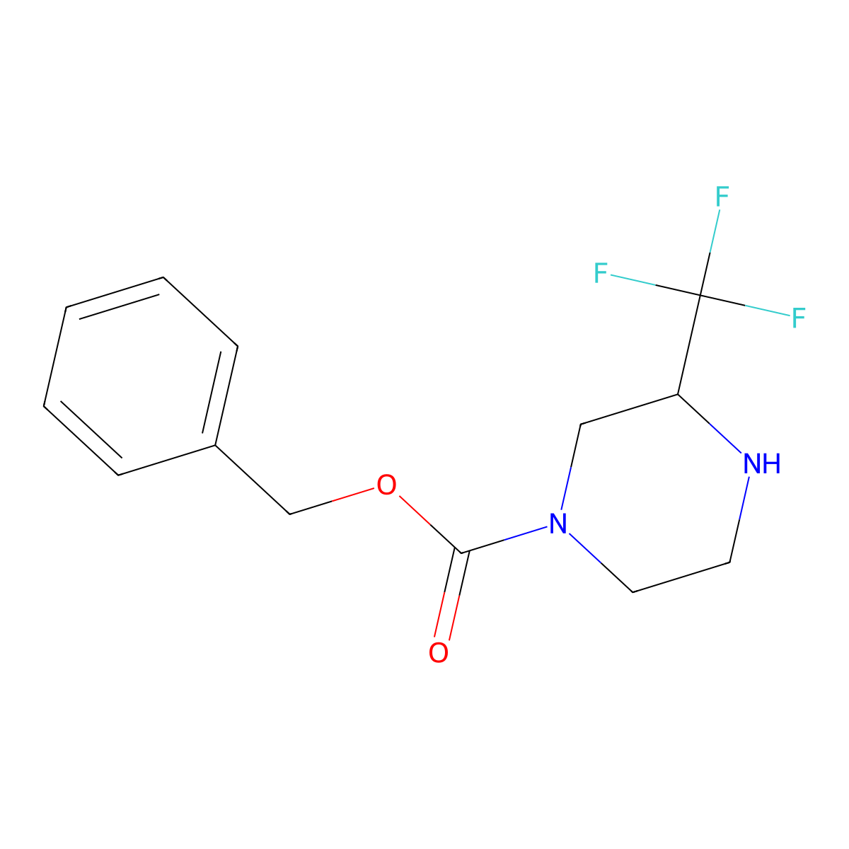 Benzyl 3-(trifluoromethyl)piperazine-1-carboxylate molecular structure, CAS 1279815-93-8