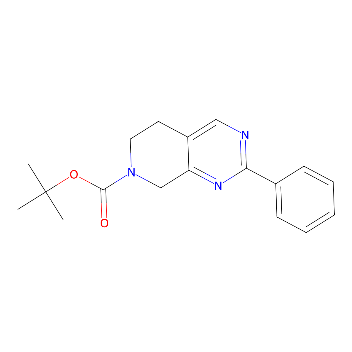 tert-Butyl 2-phenyl-5,6-dihydropyrido[3,4-d]pyrimidine-7(8H)-carboxylate molecular structure, CAS 1279816-05-5