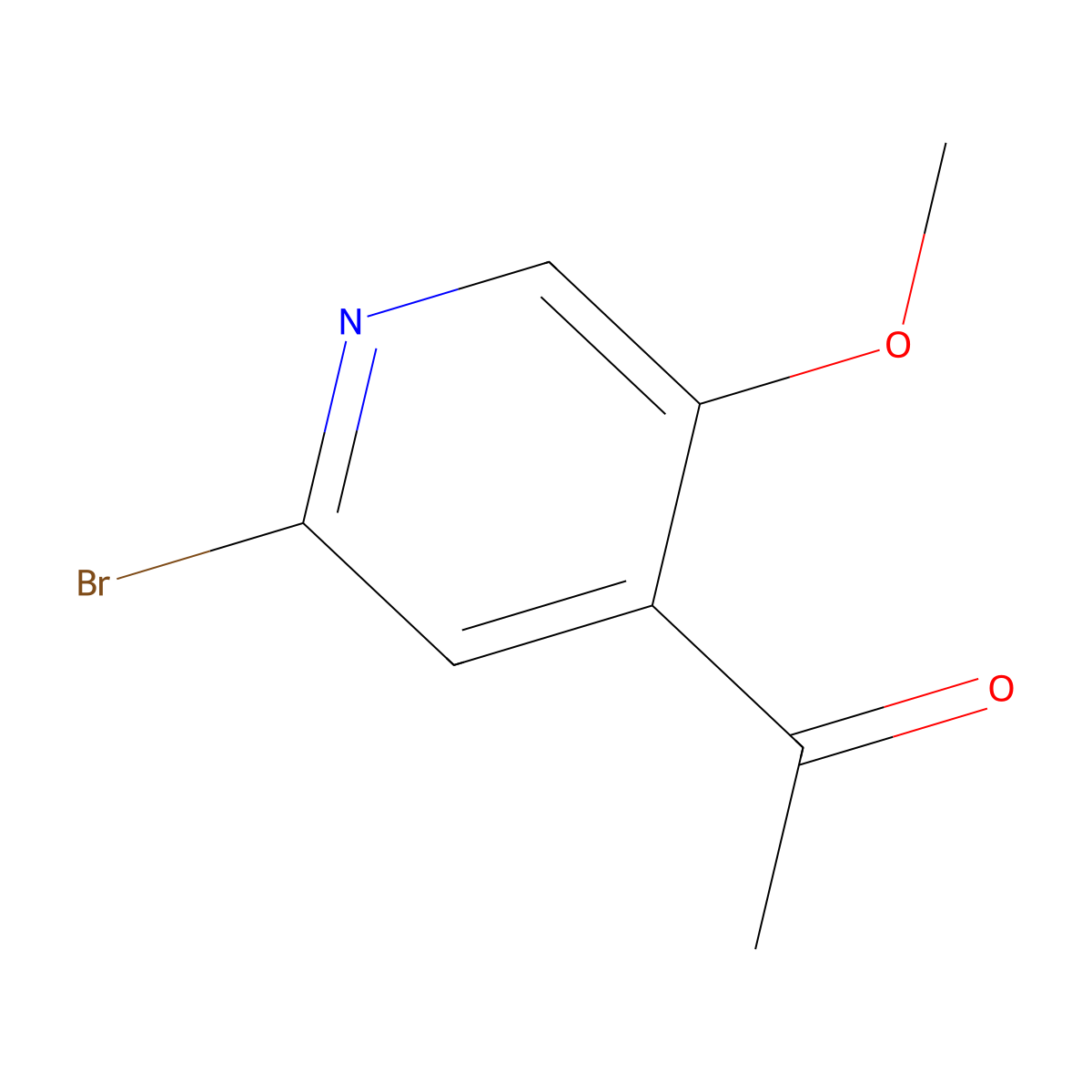 1-(2-Bromo-5-methoxypyridin-4-YL)ethanone molecular structure, CAS 1279816-18-0