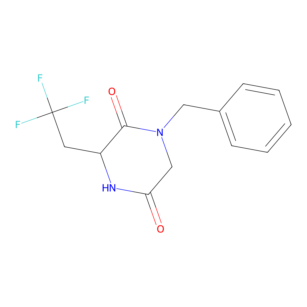 1-Benzyl-3-(2,2,2-trifluoro-ethyl)-piperazine-2,5-dione molecular structure, CAS 1279816-44-2