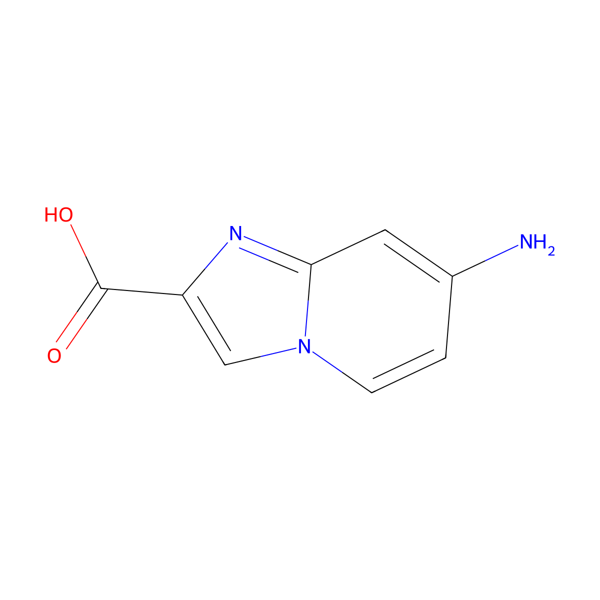 7-Aminoimidazo(1,2-a)pyridine-2-carboxylic acid molecular structure, CAS 1279816-65-7