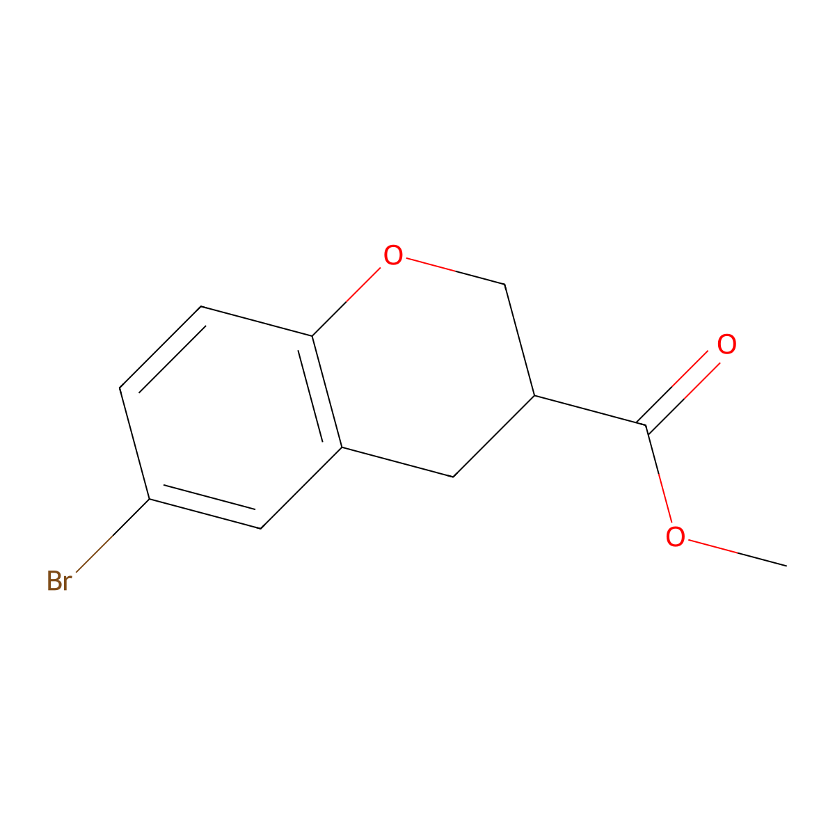 methyl 6-bromo-3,4-dihydro-2H-1-benzopyran-3-carboxylate molecular structure, CAS 1279816-68-0