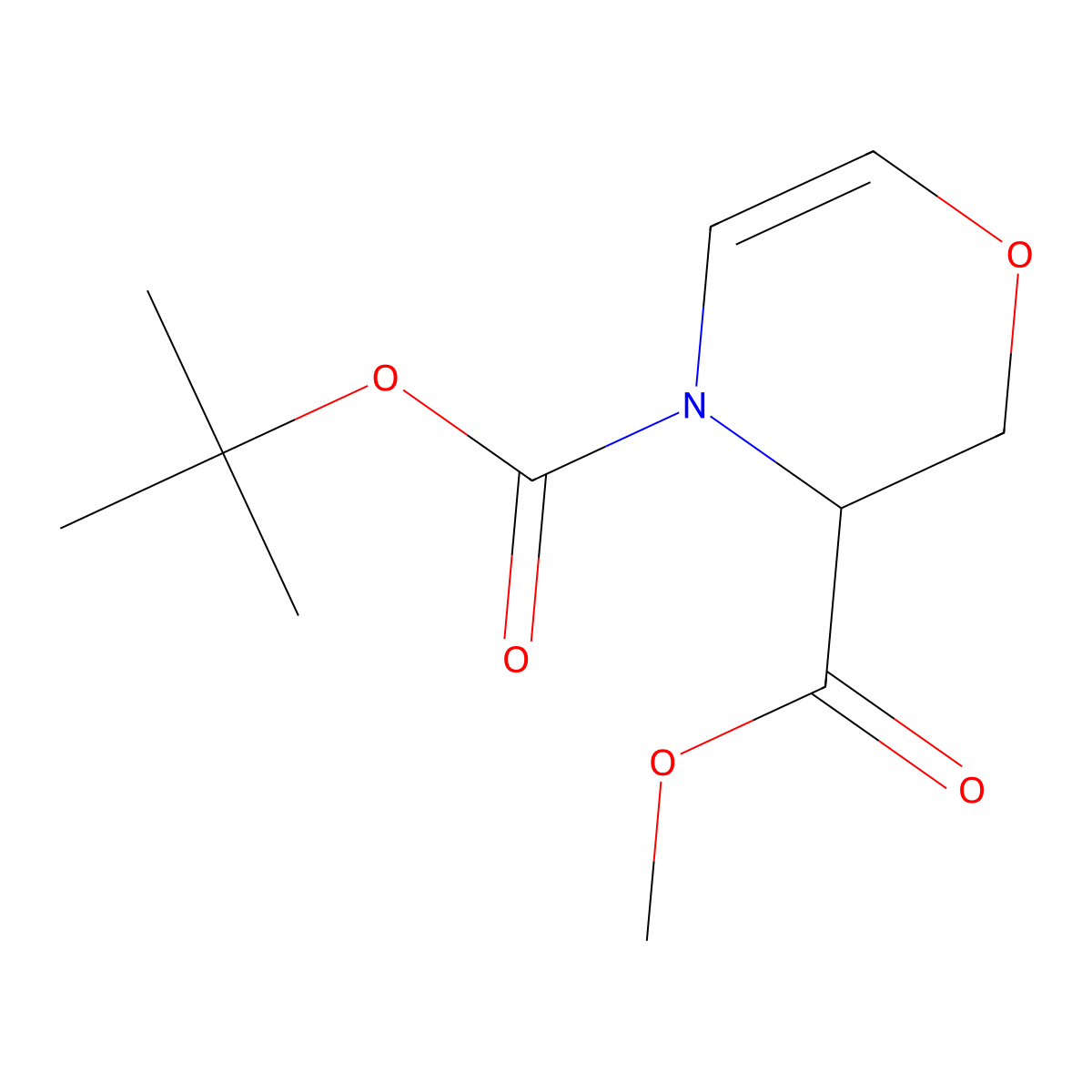 4-tert-butyl 3-methyl 3,4-dihydro-2H-oxazine-3,4-dicarboxylate molecular structure, CAS 1279817-75-2
