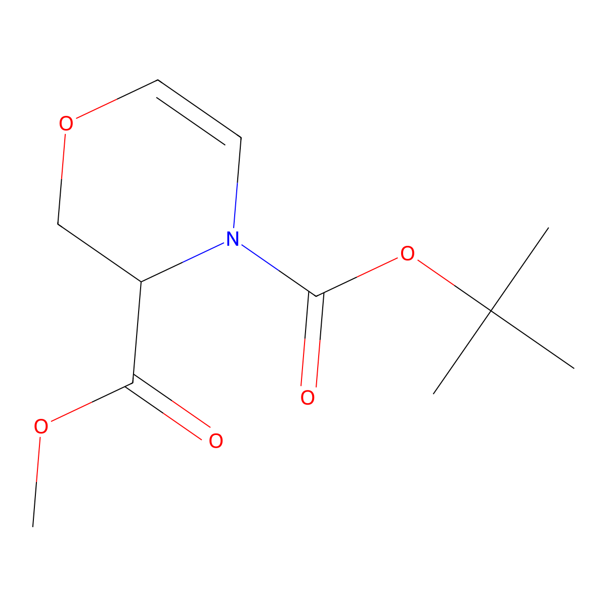 4-tert-butyl 3-methyl 3,4-dihydro-2H-oxazine-3,4-dicarboxylate molecular structure, CAS 1279817-75-2