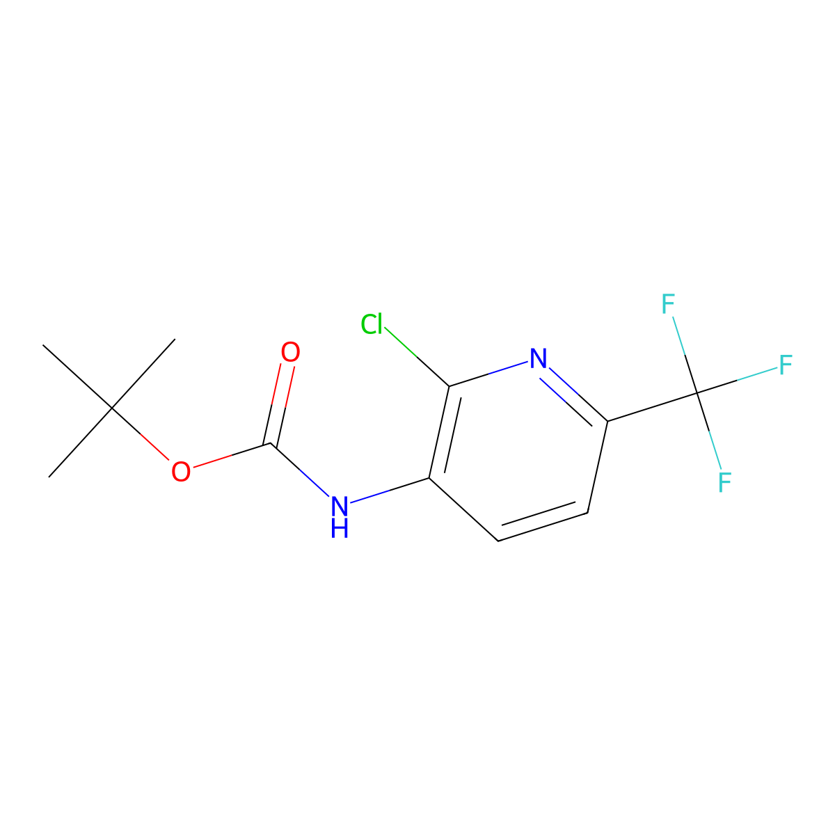 tert-butyl N-[2-chloro-6-(trifluoromethyl)pyridin-3-yl]carbamate molecular structure, CAS 1279818-04-0