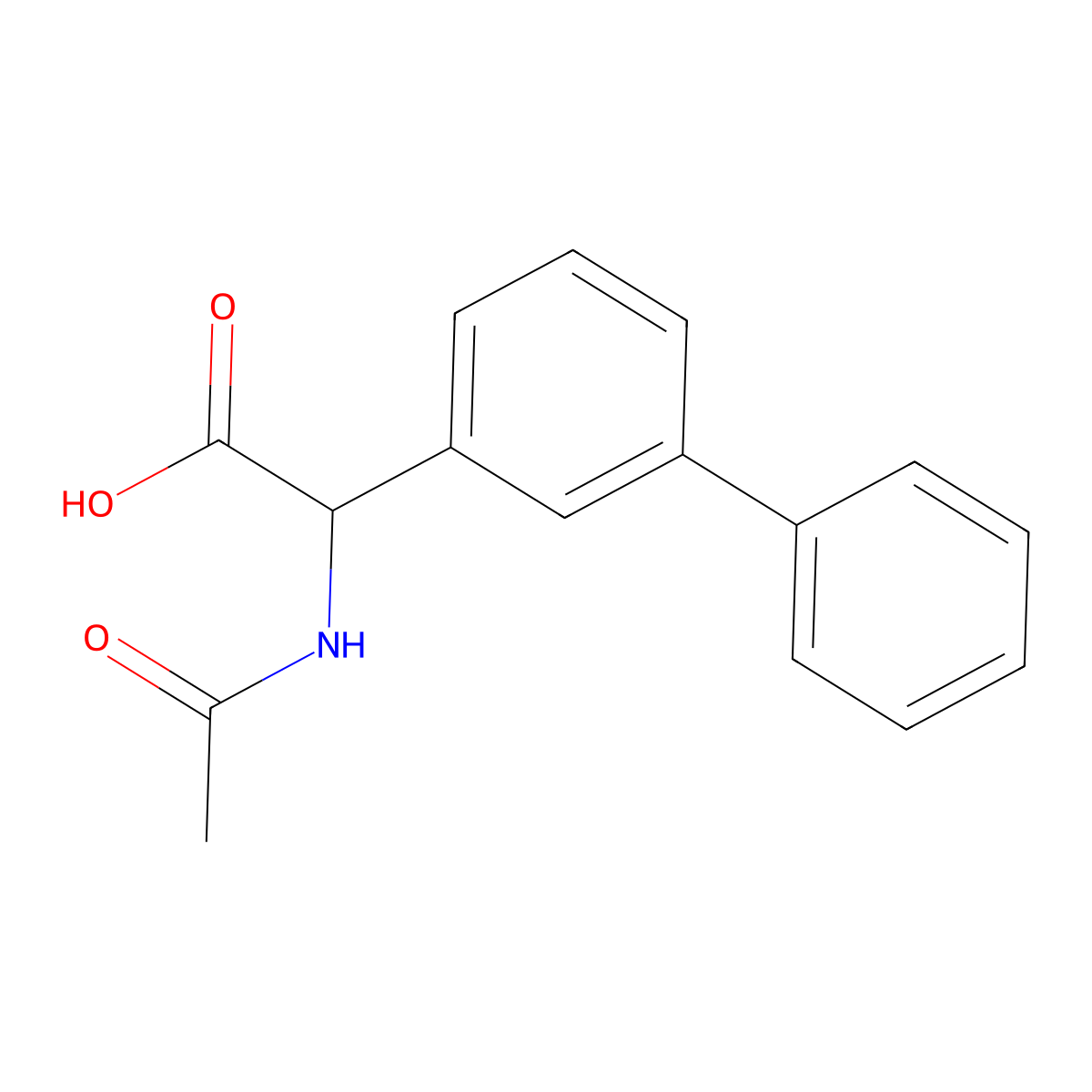 2-Acetamido-2-(3-phenylphenyl)acetic acid molecular structure, CAS 1279818-05-1