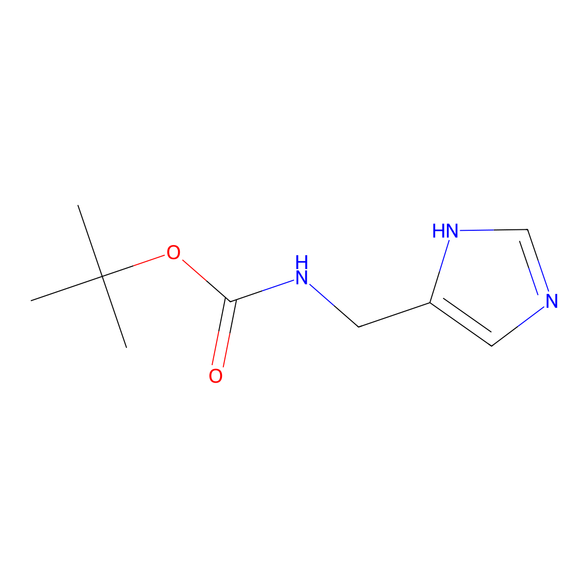 tert-butyl N-[(1H-imidazol-4-yl)methyl]carbamate molecular structure, CAS 1279818-06-2