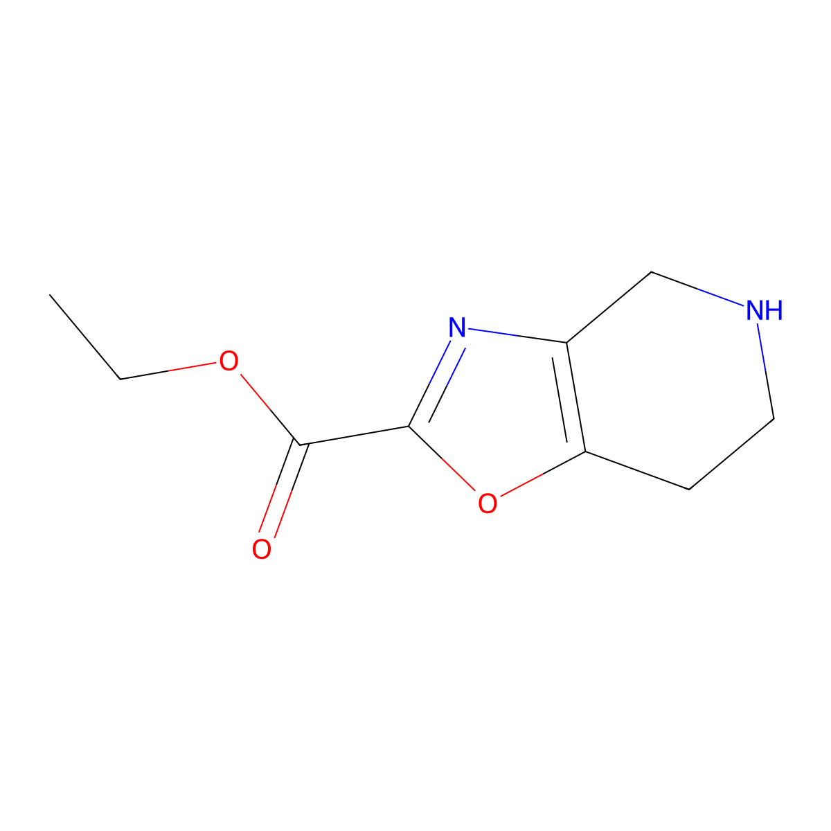 Ethyl 4,5,6,7-tetrahydrooxazolo[4,5-c]pyridine-2-carboxylate molecular structure, CAS 1279819-22-5
