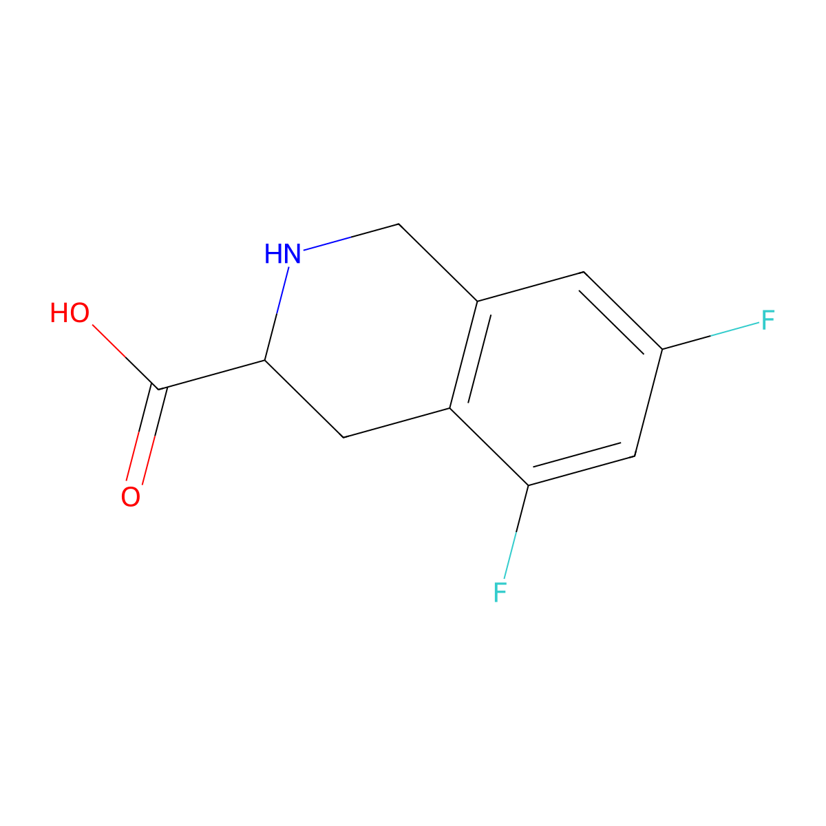 5,7-Difluoro-1,2,3,4-tetrahydroisoquinoline-3-carboxylic acid molecular structure, CAS 1279819-86-1