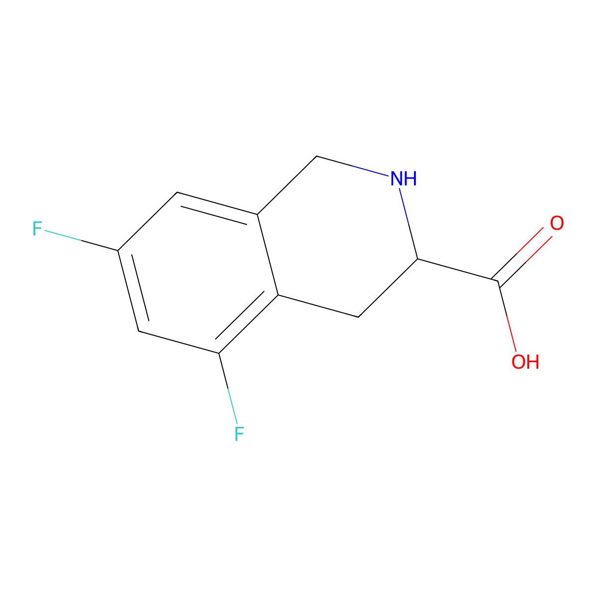 5,7-Difluoro-1,2,3,4-tetrahydroisoquinoline-3-carboxylic acid molecular structure, CAS 1279819-86-1