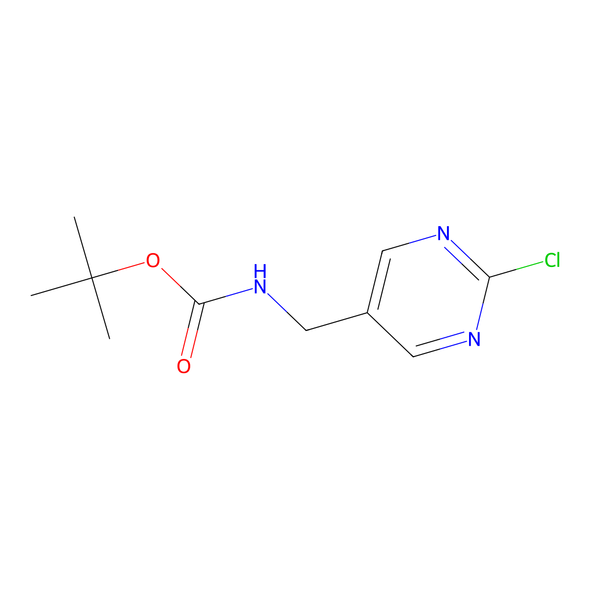 Tert-butyl N-[(2-chloropyrimidin-5-YL)methyl]carbamate molecular structure, CAS 1279820-16-4