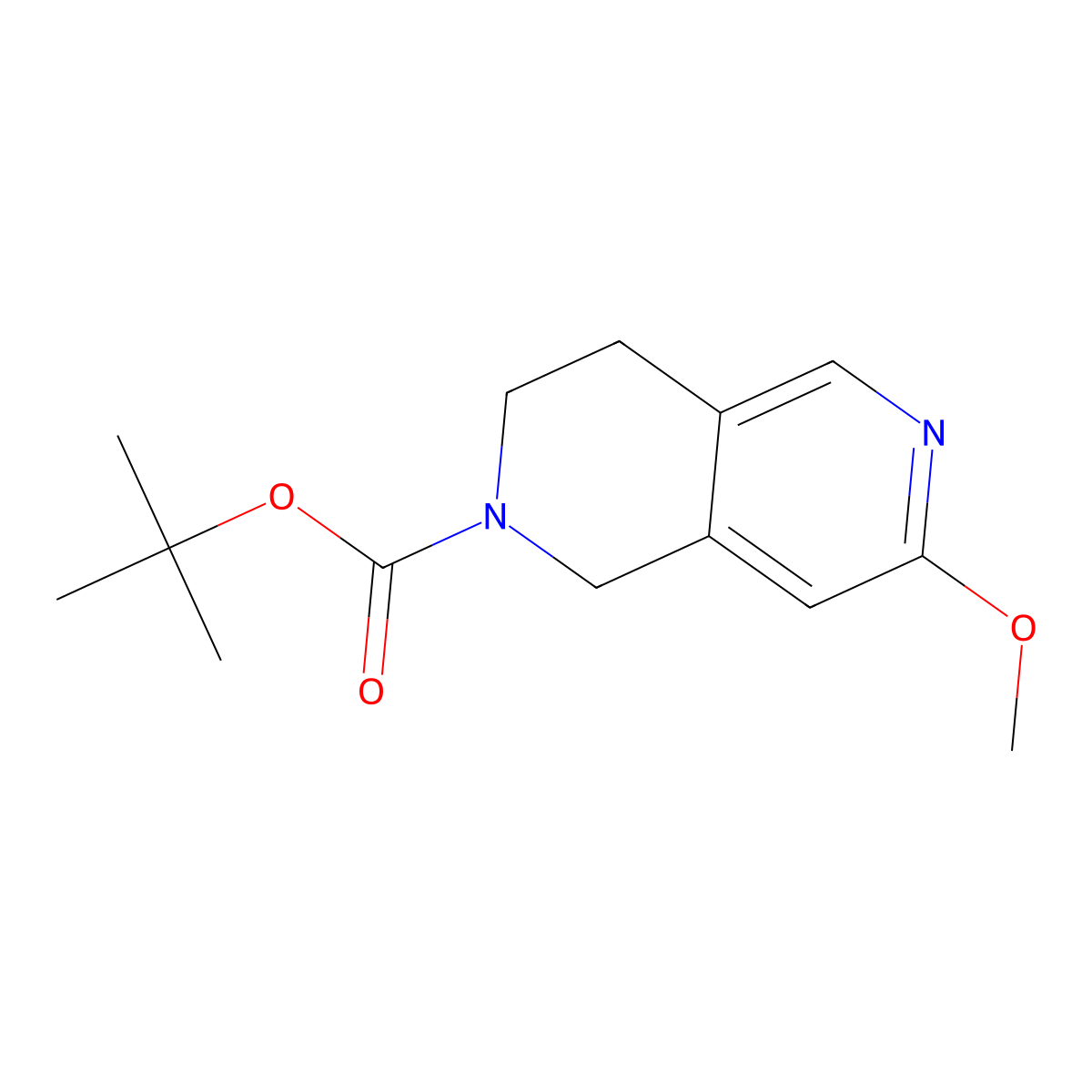tert-Butyl 7-methoxy-3,4-dihydro-2,6-naphthyridine-2(1H)-carboxylate molecular structure, CAS 1279820-42-6