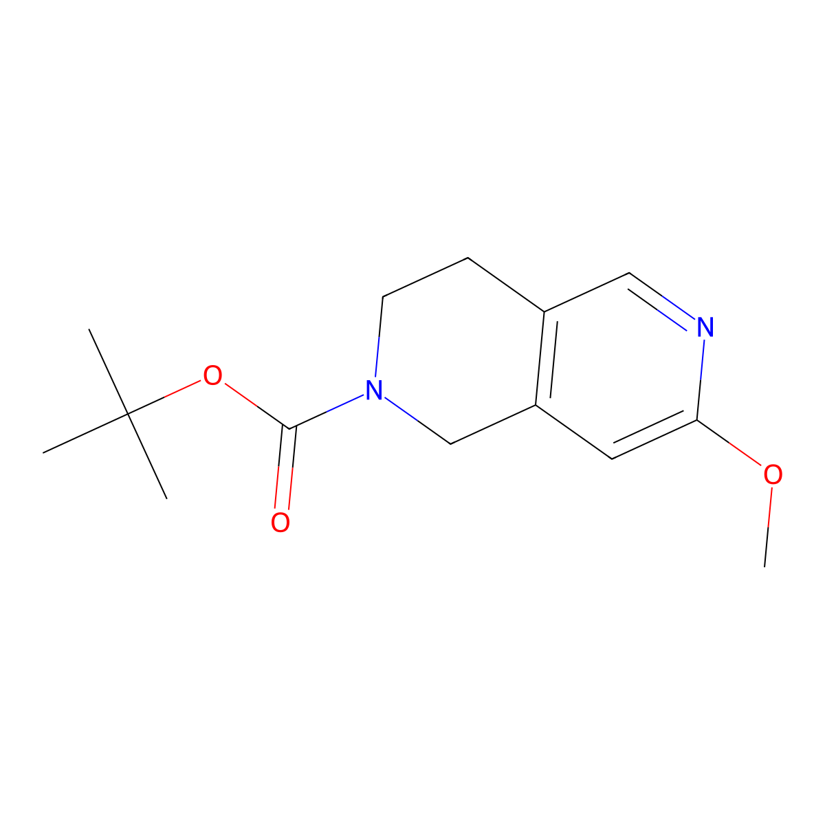 tert-Butyl 7-methoxy-3,4-dihydro-2,6-naphthyridine-2(1H)-carboxylate molecular structure, CAS 1279820-42-6