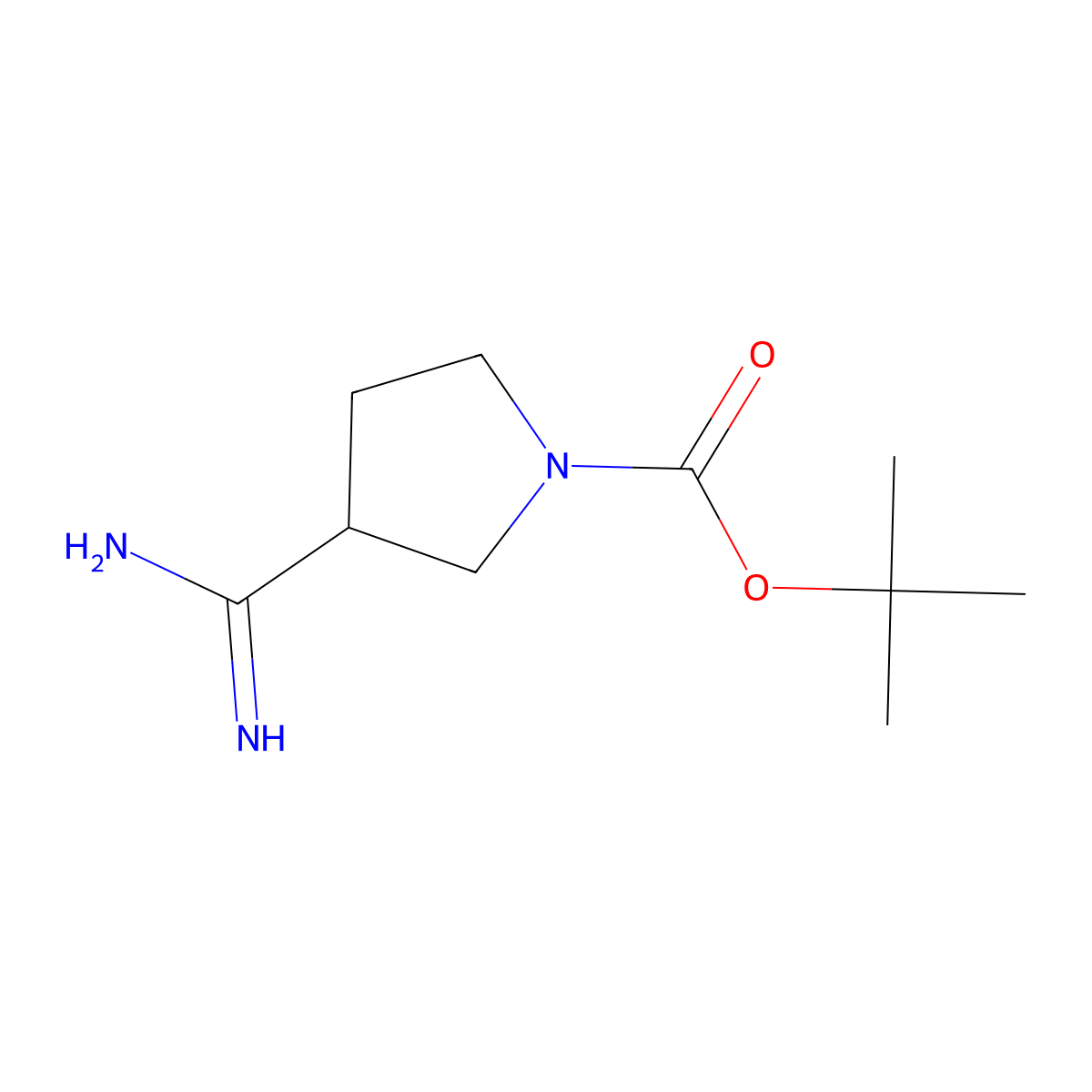 tert-Butyl 3-carbamimidoylpyrrolidine-1-carboxylate molecular structure, CAS 1279820-60-8