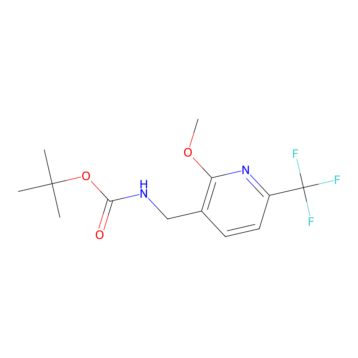 1,1-Dimethylethyl N-[[2-methoxy-6-(trifluoromethyl)-3-pyridinyl]methyl]carbamate molecular structure, CAS 1279821-00-9