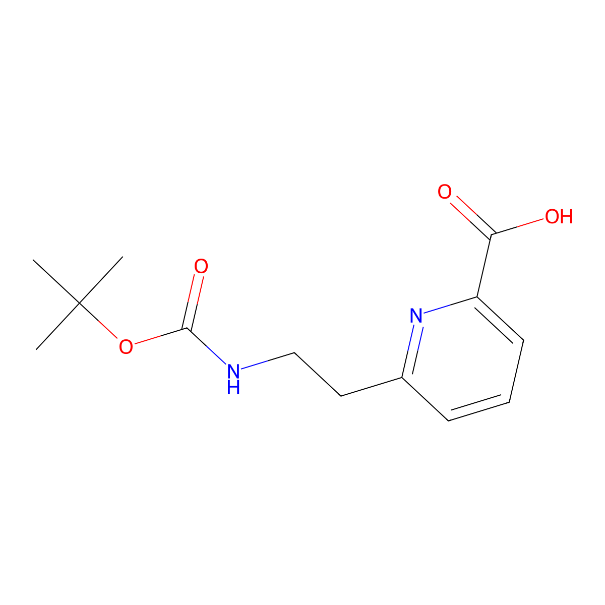 6-(2-{[(Tert-butoxy)carbonyl]amino}ethyl)pyridine-2-carboxylic acid molecular structure, CAS 1279821-24-7