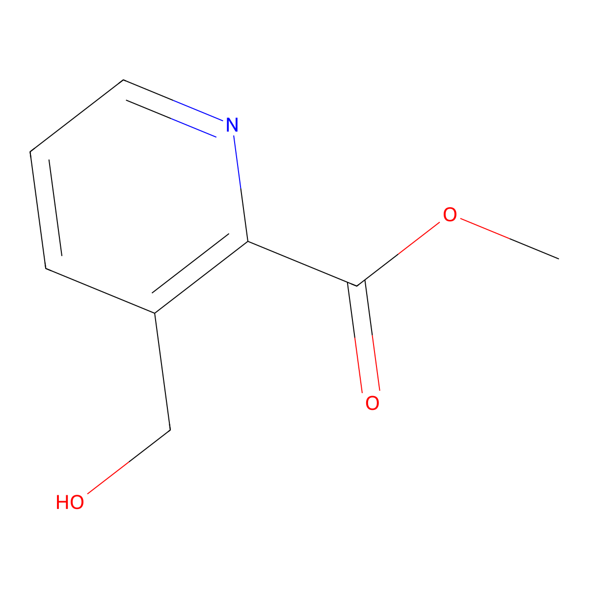 Methyl 3-(hydroxymethyl)pyridine-2-carboxylate molecular structure, CAS 1279821-42-9
