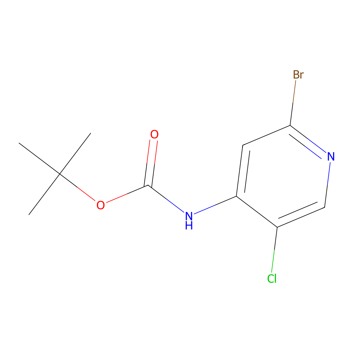 tert-butyl N-(2-bromo-5-chloropyridin-4-yl)carbamate molecular structure, CAS 1279821-76-9