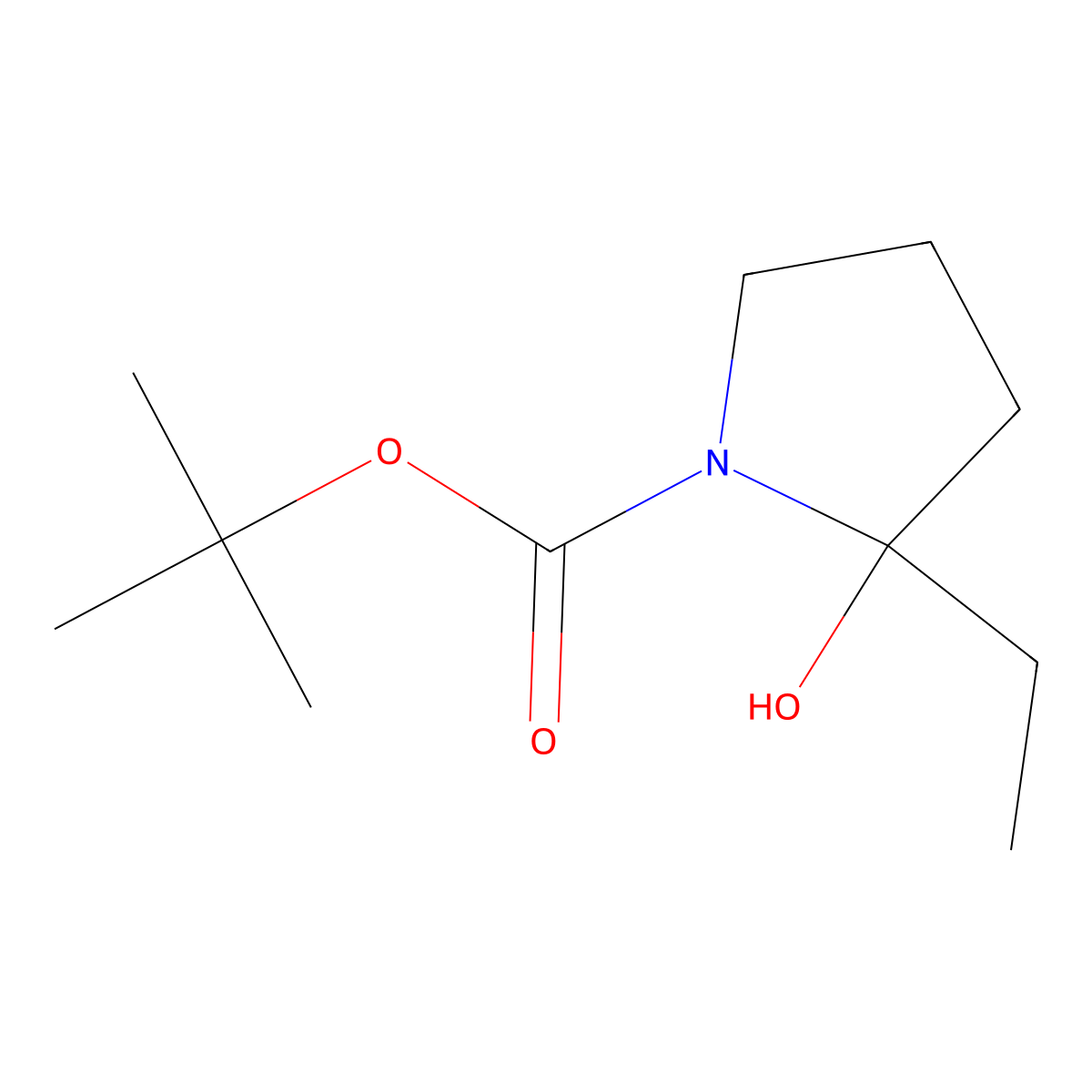 N-tert-Butyloxycarbonyl-2-ethyl-pyrrolidine molecular structure, CAS 1279821-90-7