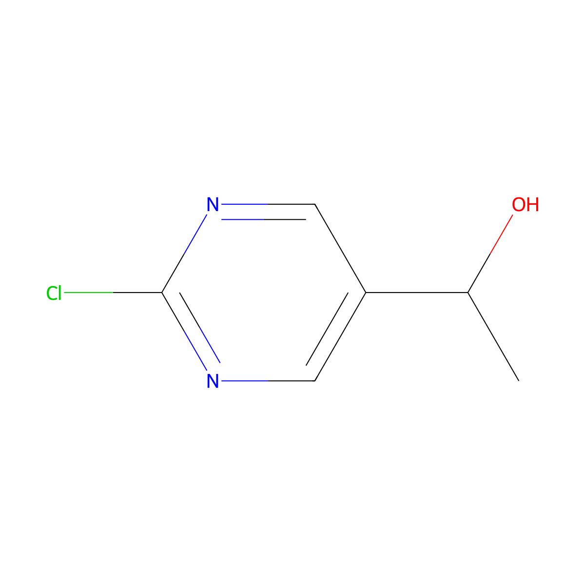 1-(2-Chloropyrimidin-5-yl)ethan-1-ol molecular structure, CAS 1279822-48-8
