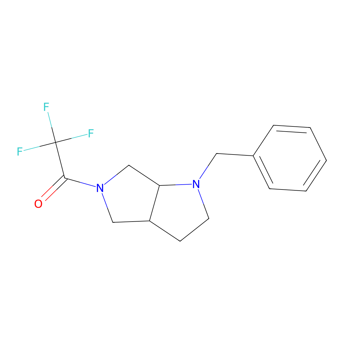 1-(1-Benzylhexahydropyrrolo[3,4-b]pyrrol-5(1H)-yl)-2,2,2-trifluoroethanone molecular structure, CAS 1279822-87-5
