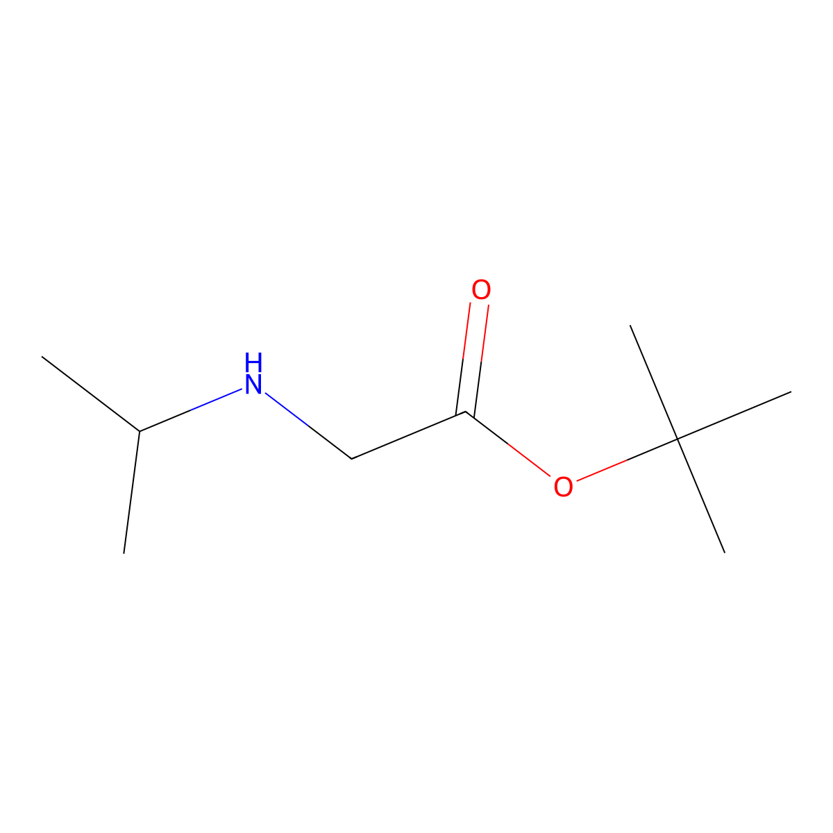 Tert-butyl 2-((propan-2-yl)amino)acetate molecular structure, CAS 127983-07-7