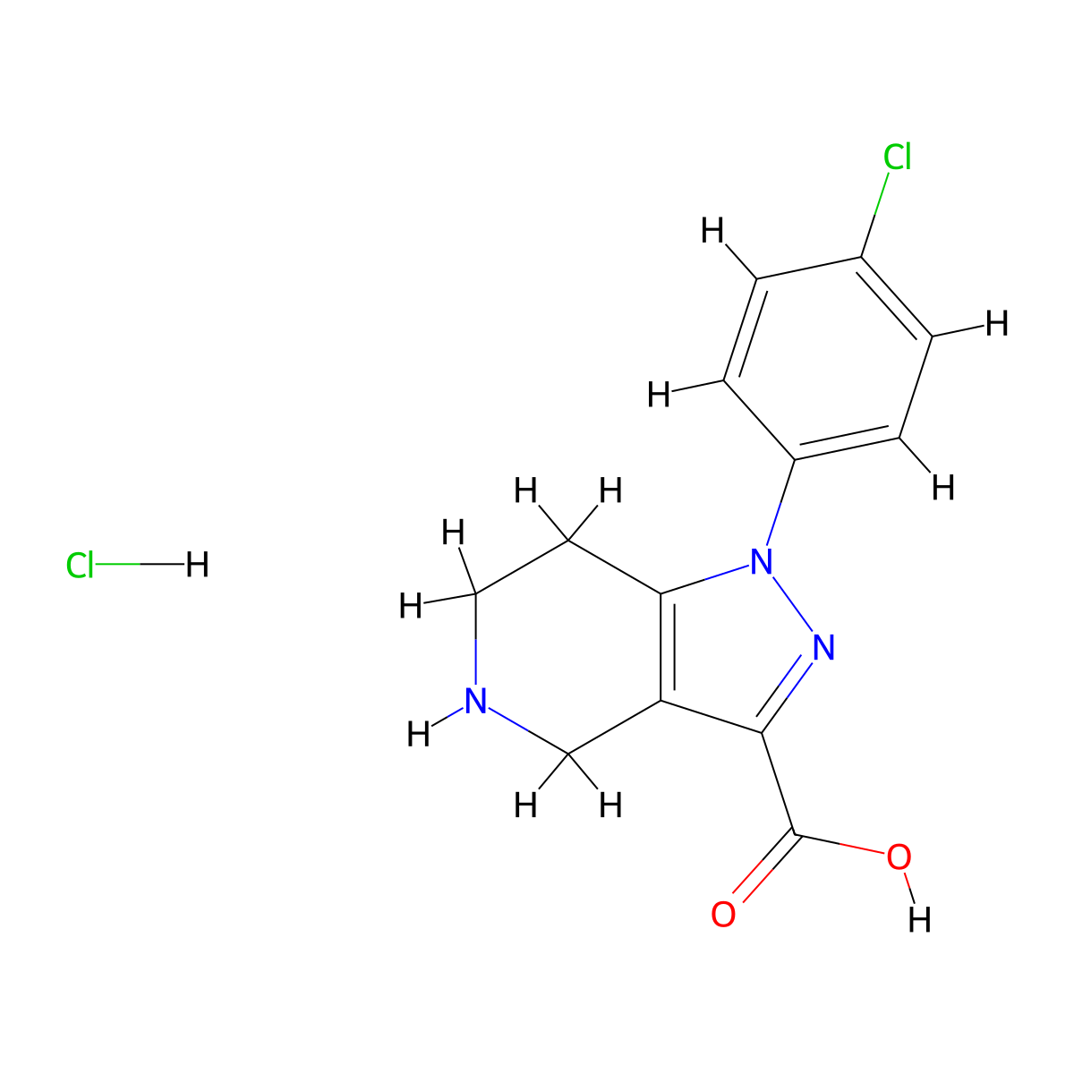 1-(4-Chlorophenyl)-1h,4h,5h,6h,7h-pyrazolo[4,3-c]pyridine-3-carboxylic acid hydrochloride molecular structure, CAS 1279836-67-7