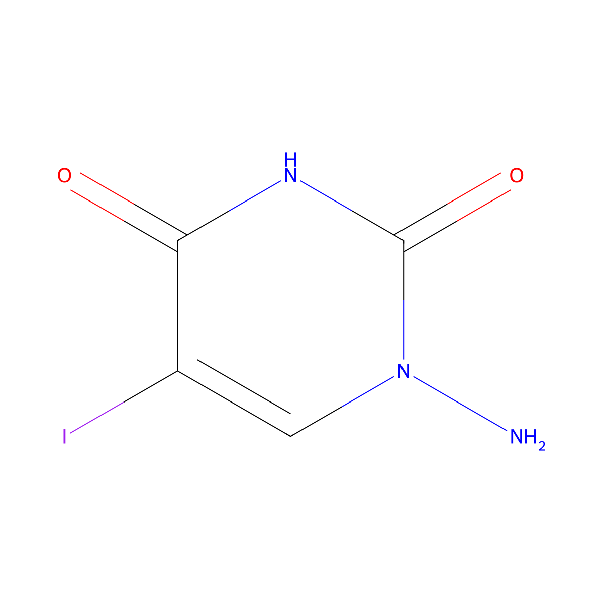 1-Amino-5-iodo-1,2,3,4-tetrahydropyrimidine-2,4-dione molecular structure, CAS 127984-95-6