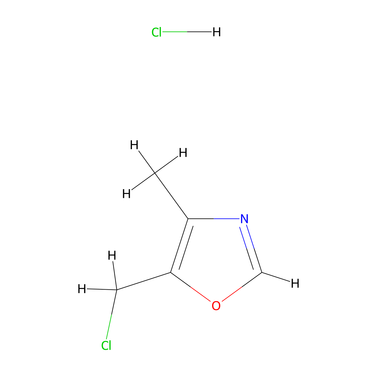 5-(Chloromethyl)-4-methyl-1,3-oxazole hydrochloride molecular structure, CAS 1279842-02-2