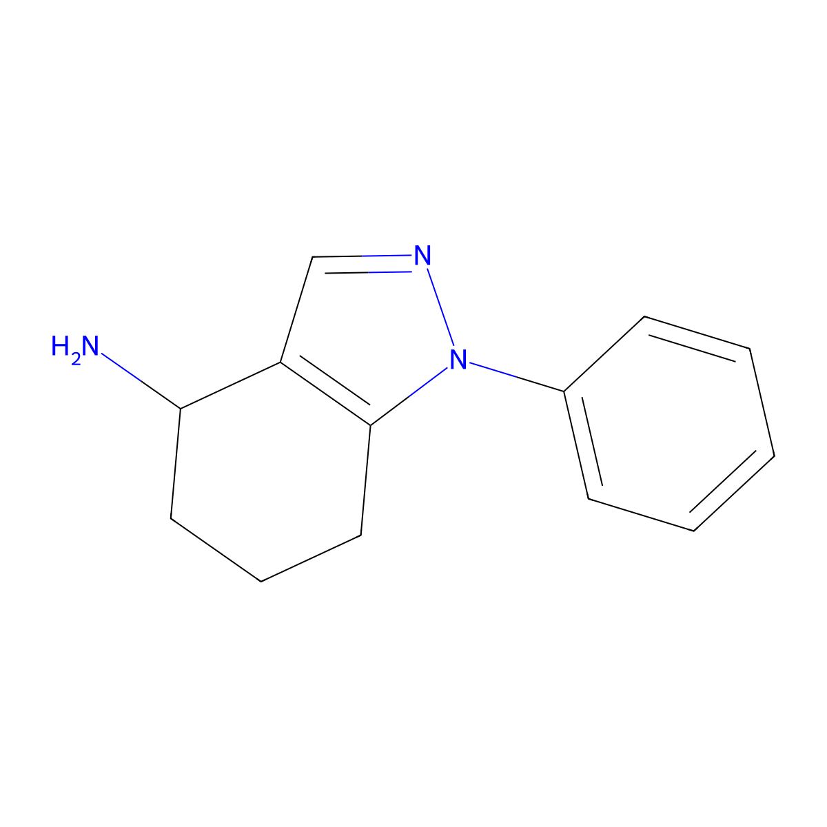 1-phenyl-4,5,6,7-tetrahydro-1H-indazol-4-amine molecular structure, CAS 1279844-45-9