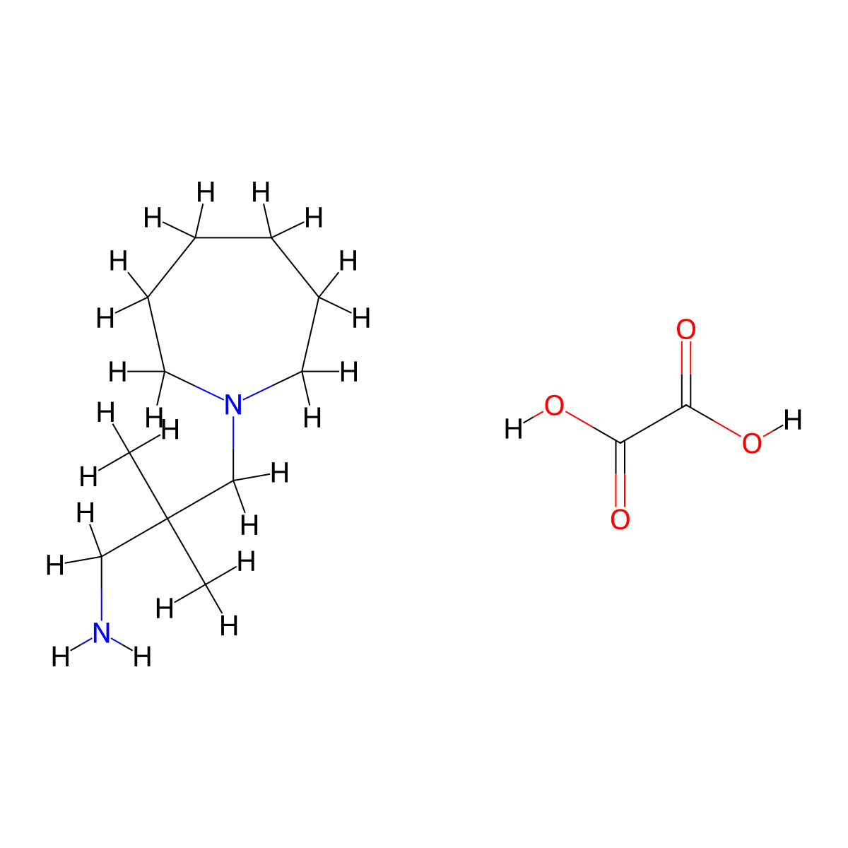 3-(Azepan-1-yl)-2,2-dimethylpropan-1-amine oxalate molecular structure, CAS 1279852-25-3