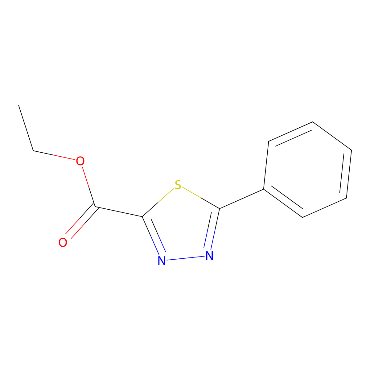 Ethyl 5-phenyl-1,3,4-thiadiazole-2-carboxylate molecular structure, CAS 1279852-35-5