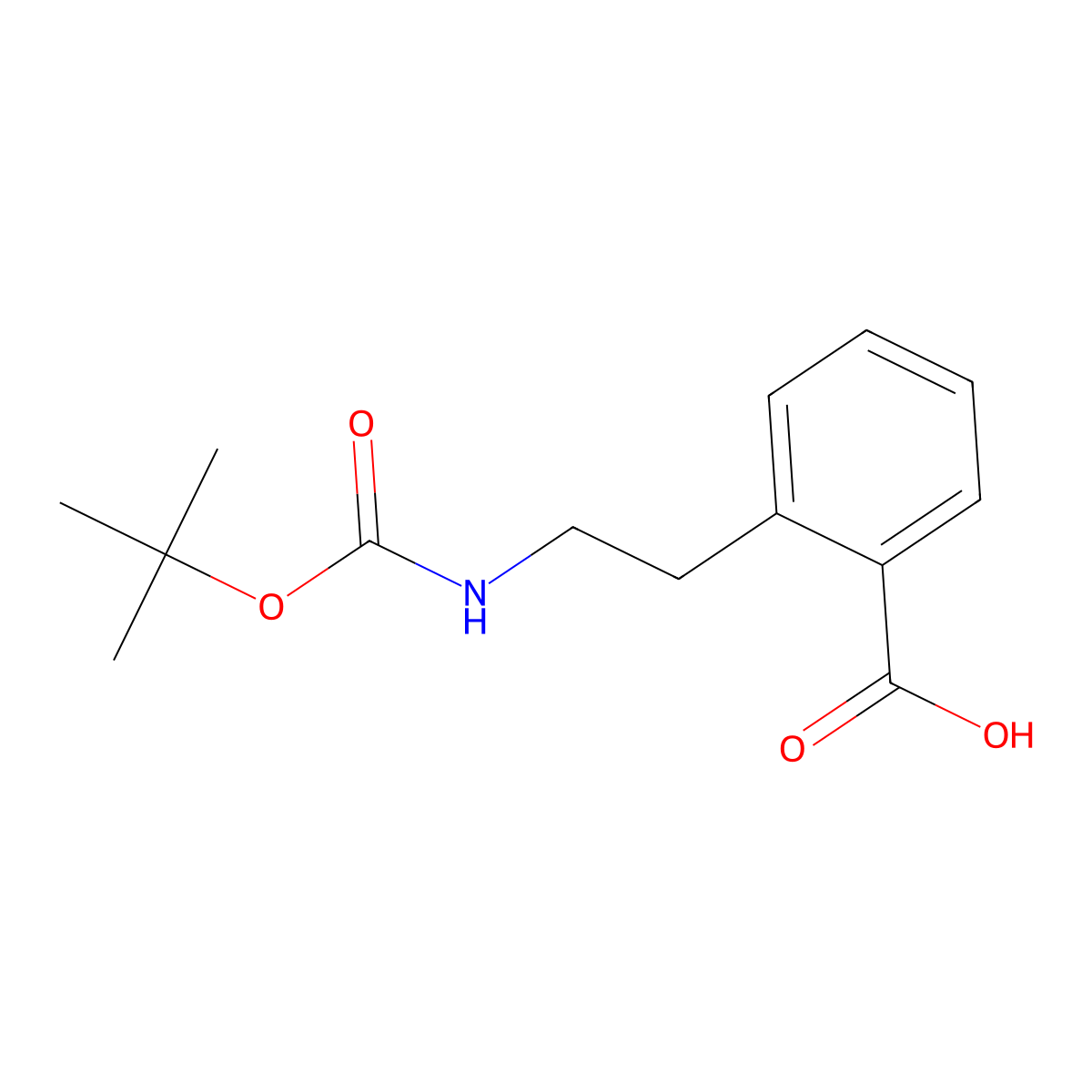 2-(2-{[(Tert-butoxy)carbonyl]amino}ethyl)benzoic acid molecular structure, CAS 1279852-57-1
