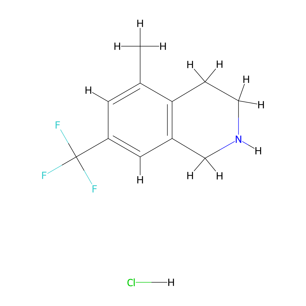 5-Methyl-7-(trifluoromethyl)-1,2,3,4-tetrahydroisoquinoline hydrochloride molecular structure, CAS 1279854-43-1
