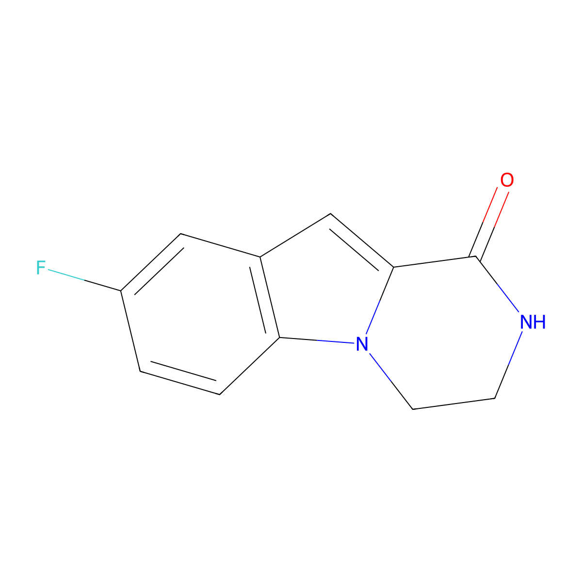 8-fluoro-3,4-dihydro-2H-pyrazino[1,2-a]indol-1-one molecular structure, CAS 1279854-65-7