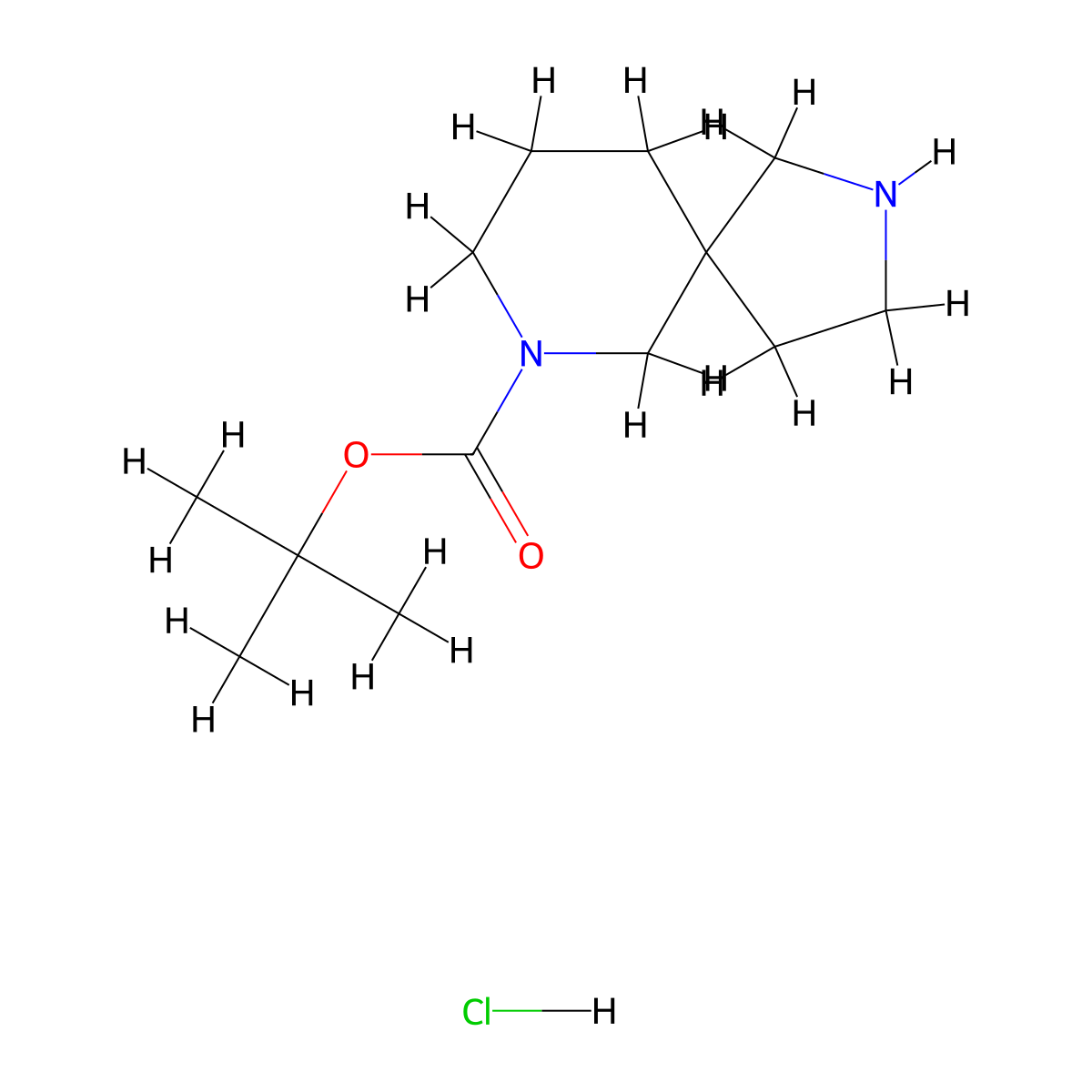 2,7-Diazaspiro[4.5]decane-7-carboxylic acid 1,1-dimethylethyl ester hydrochloride molecular structure, CAS 1279856-08-4