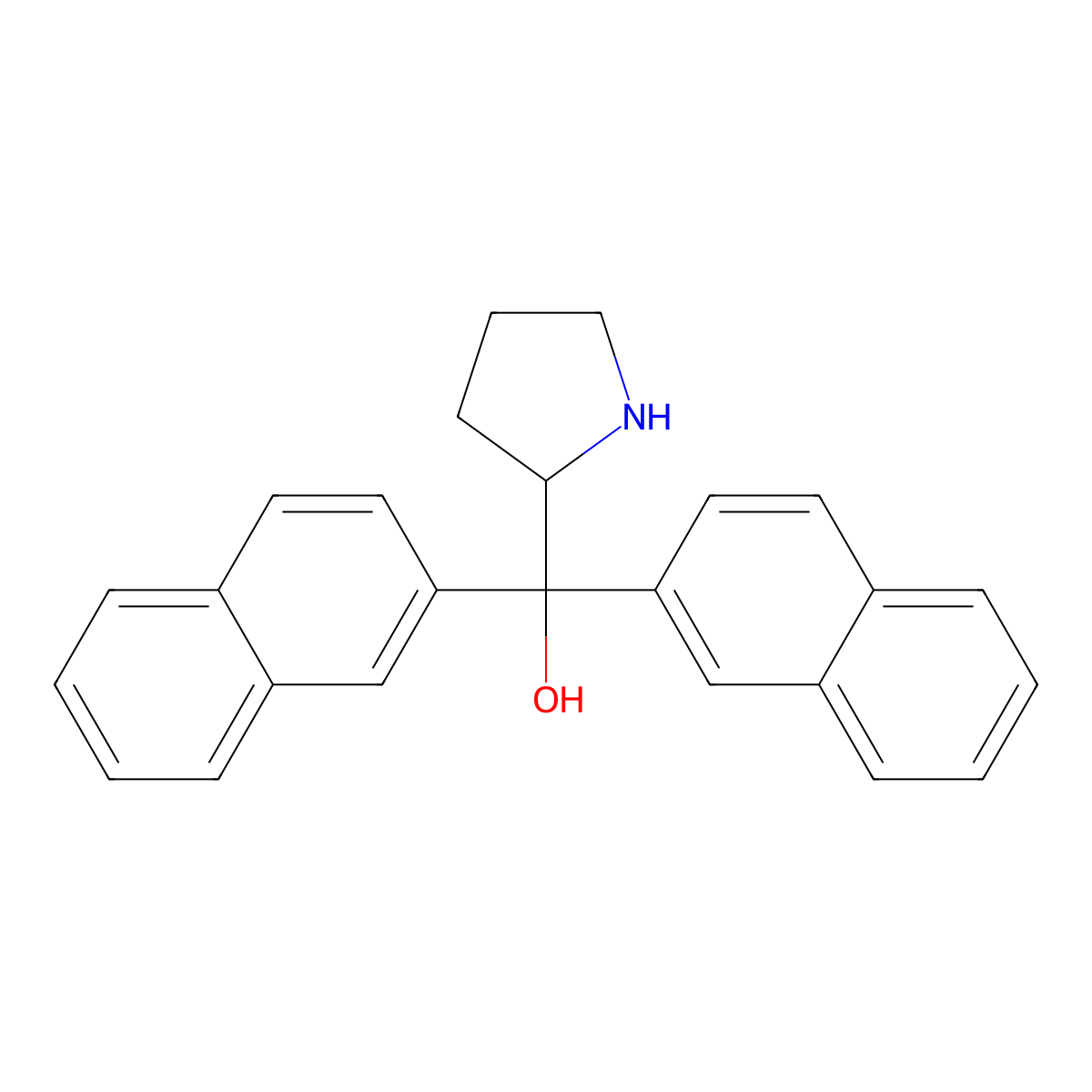 (S)-Di(naphthalen-2-yl)(pyrrolidin-2-yl)methanol molecular structure, CAS 127986-84-9