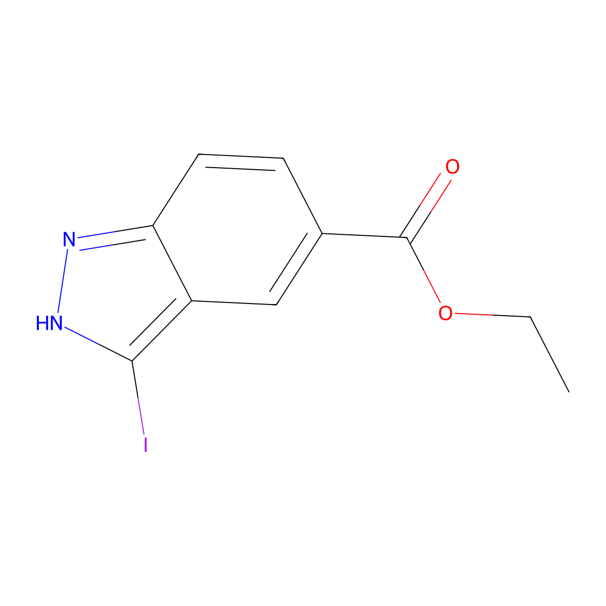 Ethyl 3-iodo-1H-indazole-5-carboxylate molecular structure, CAS 1279863-38-5
