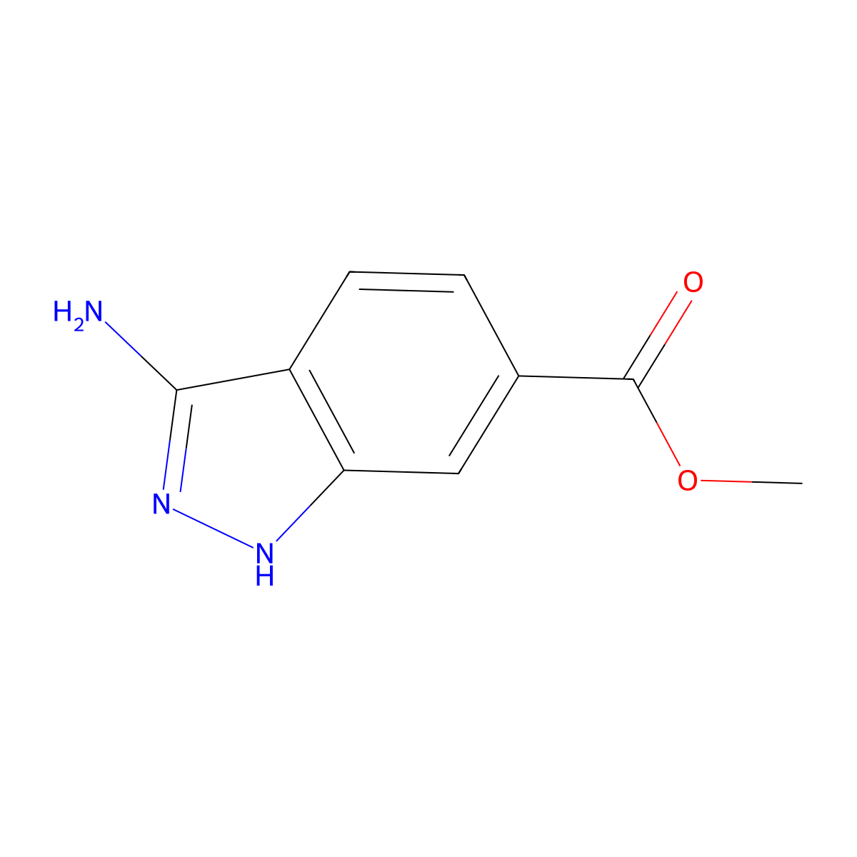 methyl 3-amino-1H-indazole-6-carboxylate molecular structure, CAS 1279865-95-0