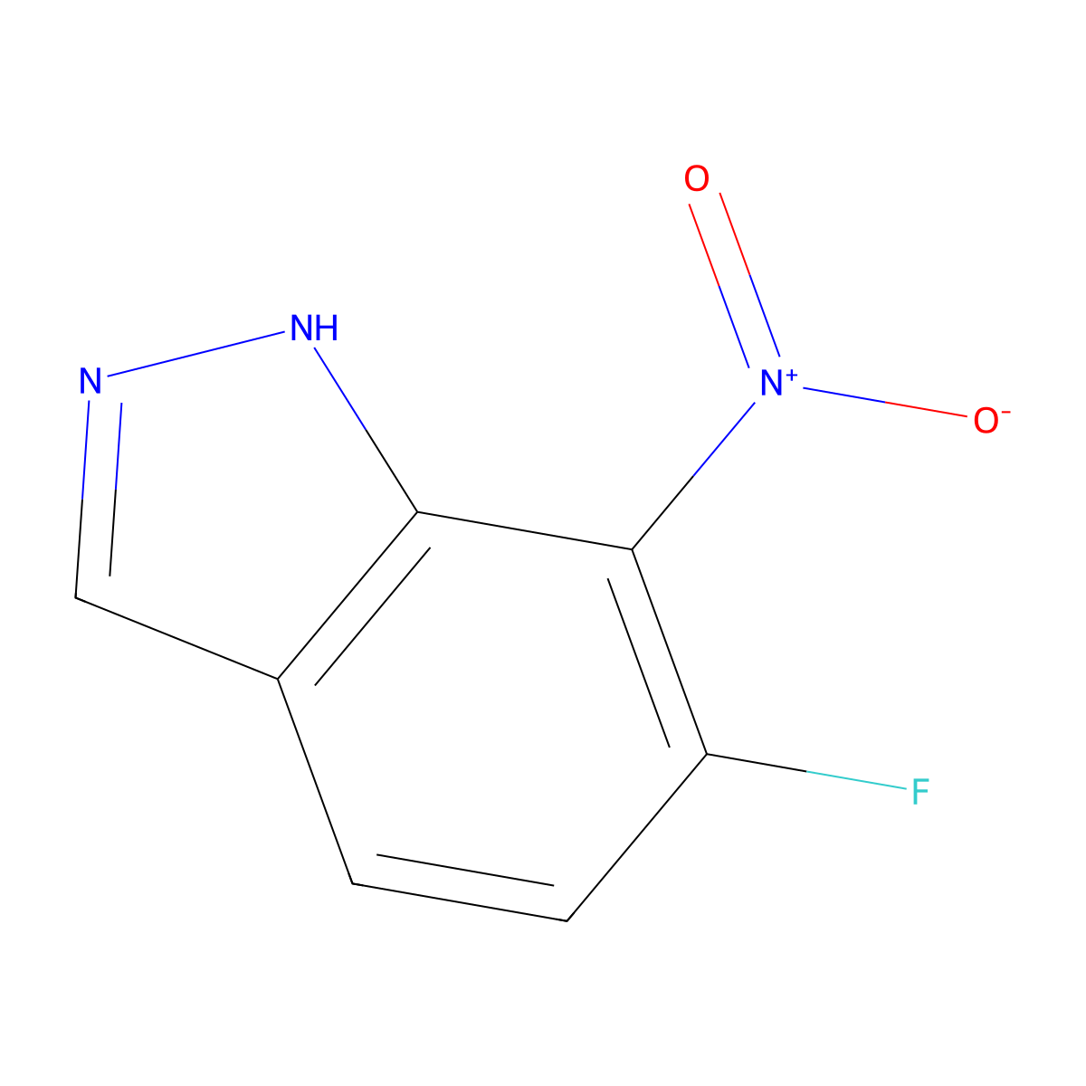 6-Fluoro-7-nitro-1H-indazole molecular structure, CAS 1279869-26-9