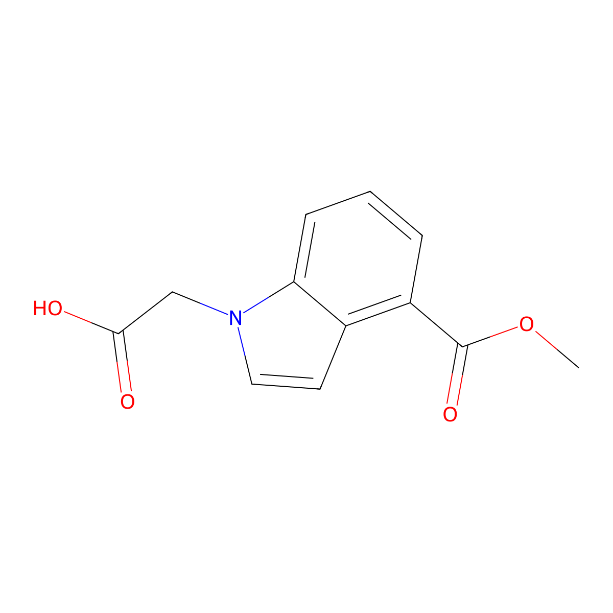 2-[4-(methoxycarbonyl)-1H-indol-1-yl]acetic acid molecular structure, CAS 1279869-92-9