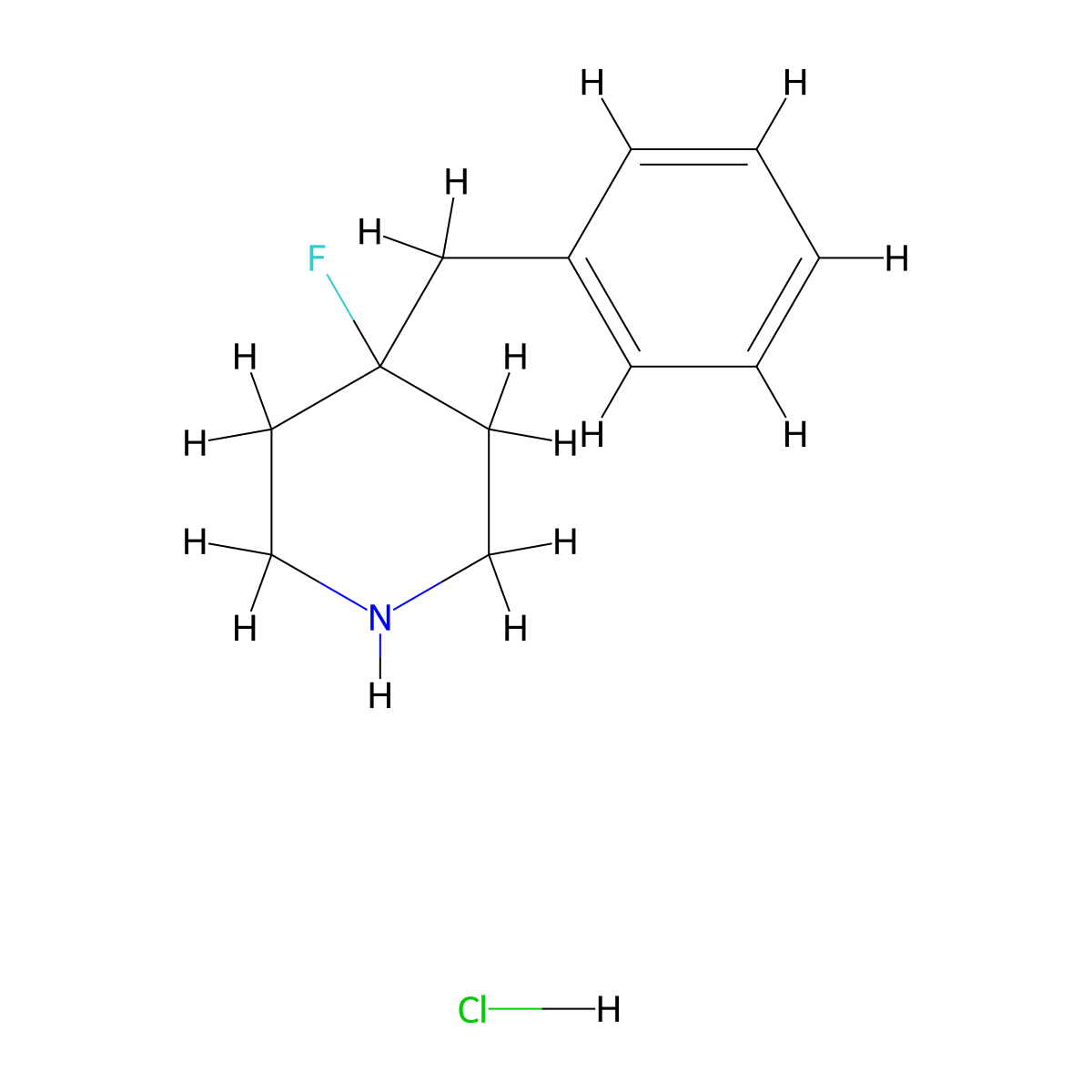 4-Benzyl-4-fluoropiperidine hydrochloride molecular structure, CAS 1279870-78-8