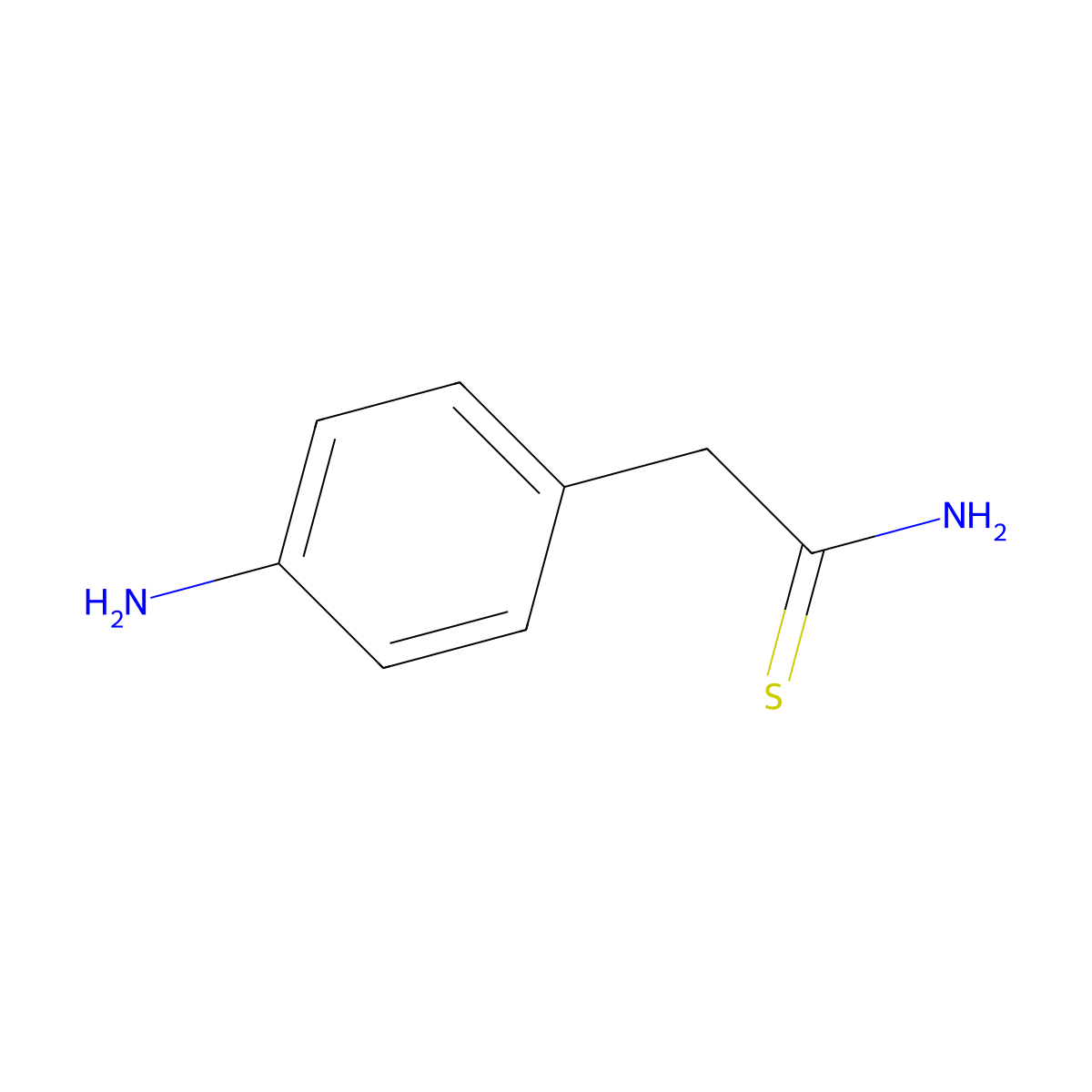 2-(4-Aminophenyl)ethanethioamide molecular structure, CAS 1279873-10-7