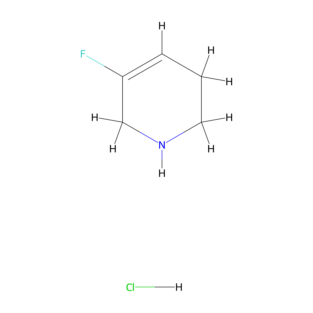 5-Fluoro-1,2,3,6-tetrahydropyridine hydrochloride molecular structure, CAS 1279874-66-6