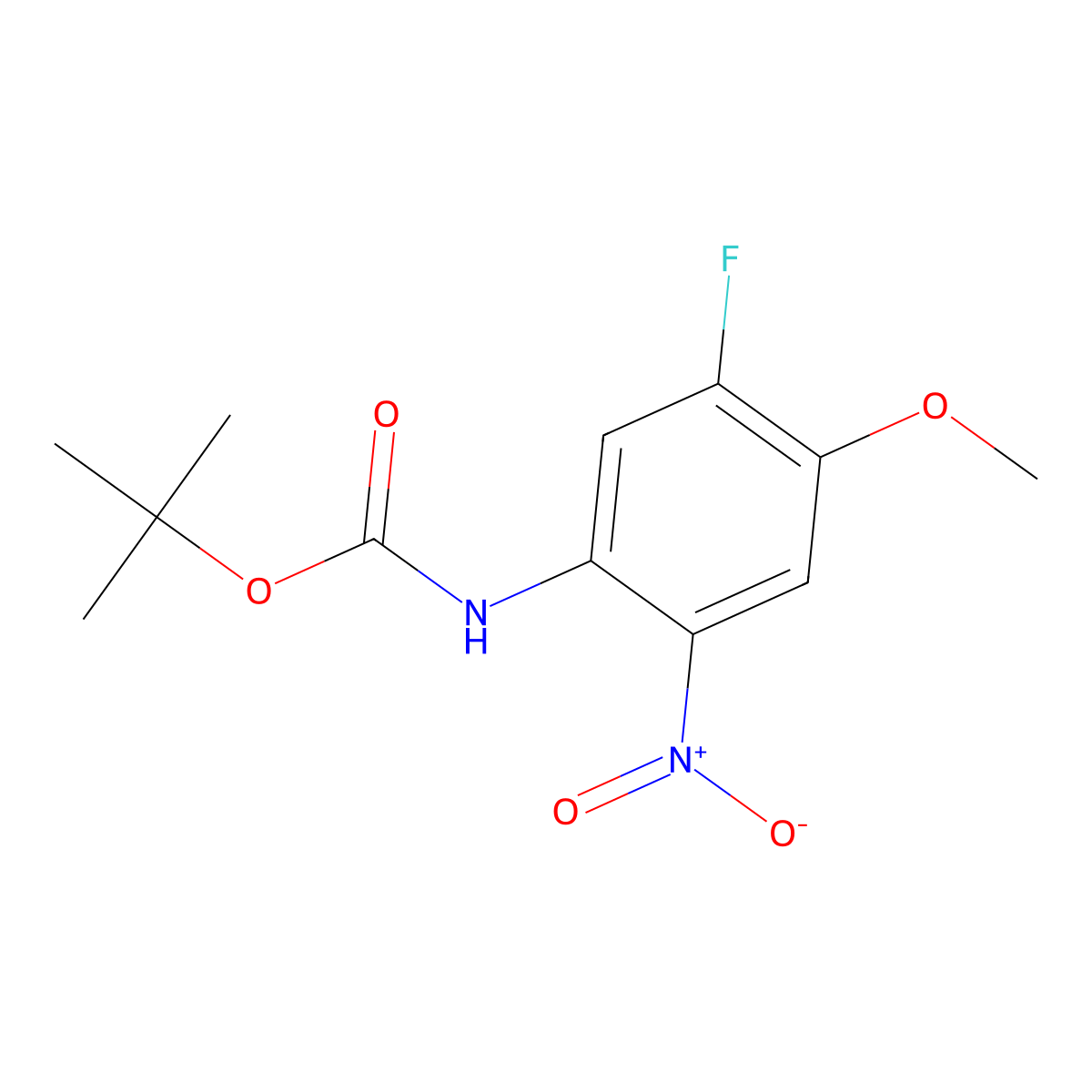 tert-butyl N-(5-fluoro-4-methoxy-2-nitrophenyl)carbamate molecular structure, CAS 1279881-75-2