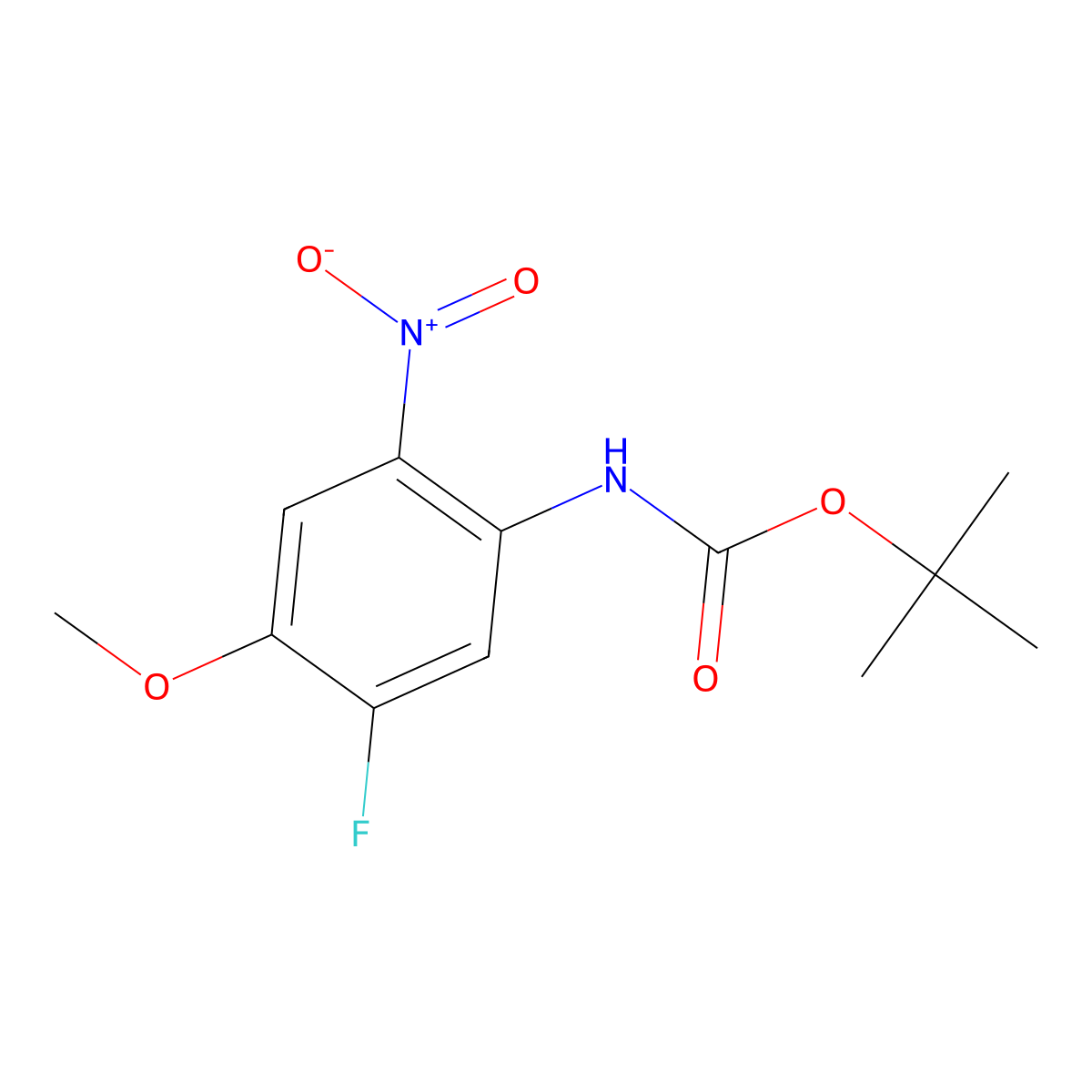 tert-butyl N-(5-fluoro-4-methoxy-2-nitrophenyl)carbamate molecular structure, CAS 1279881-75-2