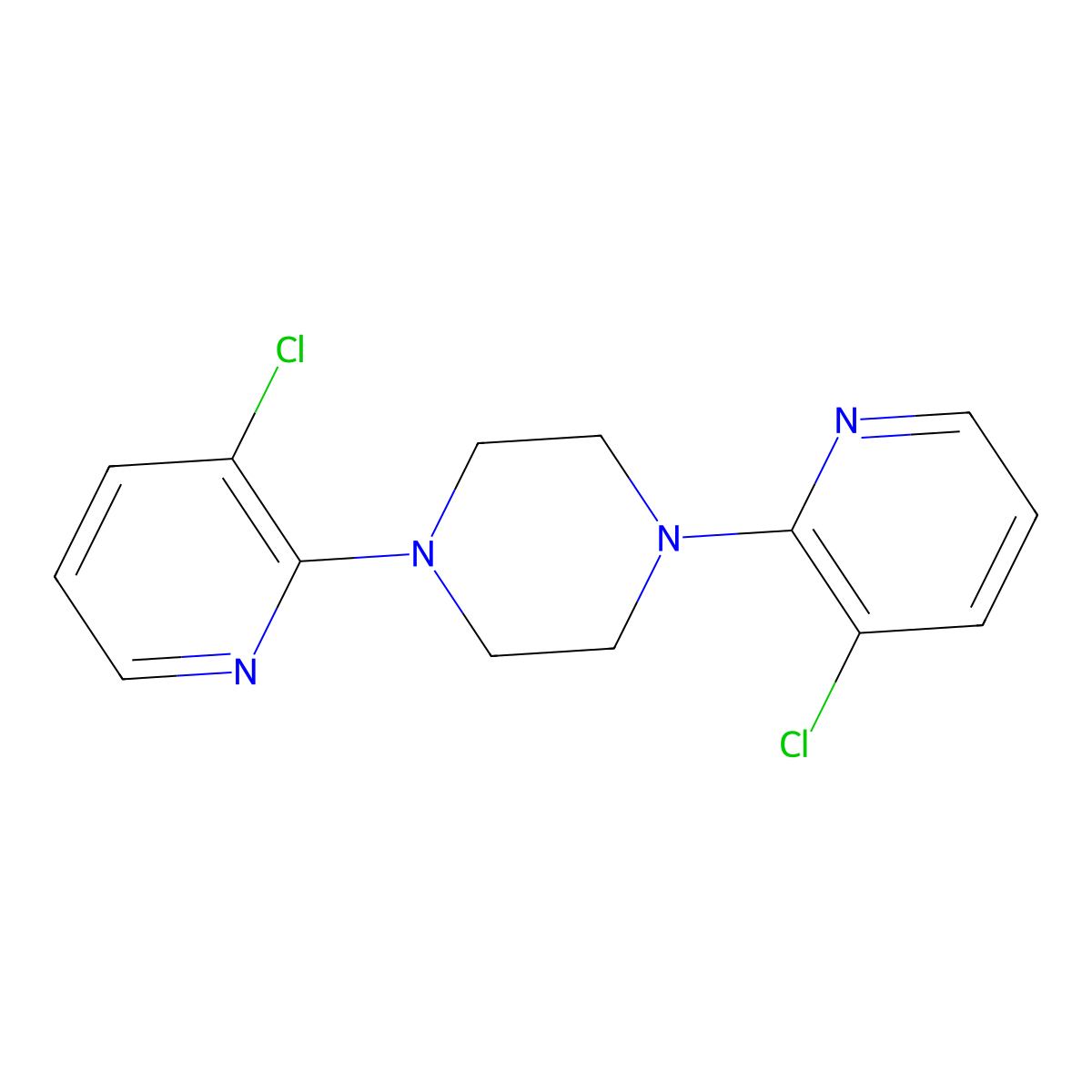 1,4-Bis(3-chloropyridin-2-yl)piperazine molecular structure, CAS 1279882-32-4