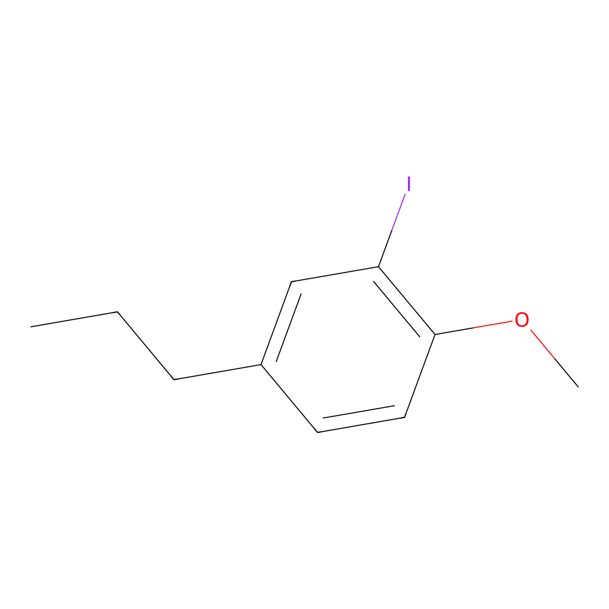 2-Iodo-1-methoxy-4-propylbenzene molecular structure, CAS 1279883-66-7