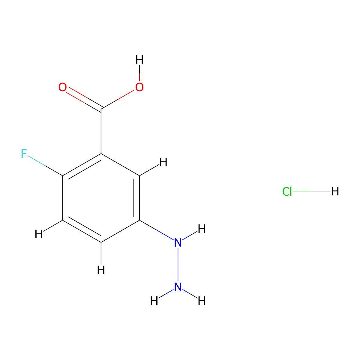 2-Fluoro-5-hydrazinylbenzoic acid hydrochloride molecular structure, CAS 1279891-02-9